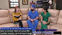 Dr. Tampa asks, 'Do they really care about you?' examining Ditria Rose's shaved pussy