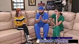 Dr. Tampa asks, 'Do they really care about you?' examining Ditria Rose's shaved pussy