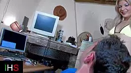 sexy blonde girl explores cowgirl and anal with swollen pussy