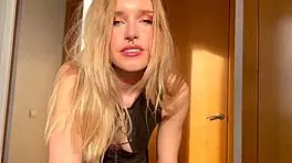 stunning blonde gets pussy and throat slammed by huge cock