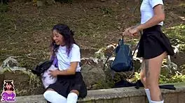 A rebellious friend convinces me to skip class for scissoring fun.