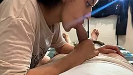 Petite amateur rides neighbor hard in doggystyle with ripped clothes. Her wet pussy grips tight in close-up POV action