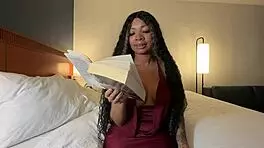 Petite black slut eva parker reads while roleplaying as exhibitionist wife