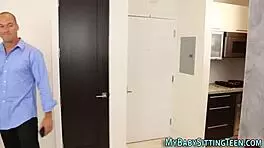 Latin Teen Babysitter Receives Intense Facial