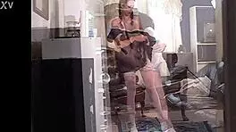 victoria plays french maid and cheerleader in backstage striptease photoshoot