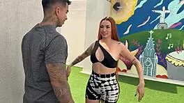 Muscular coach bangs his Brazilian student outdoors after a sweaty workout. Tattoos and tight ass in full view!