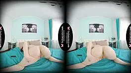 Solo teen Maya Stone uses new glass dildo in VR!