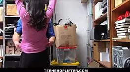 Cute Skinny Brunette Teen Shoplifter Orgasms On Mall Cop's Monster Cock After Deal.