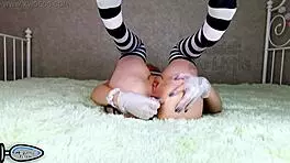 How does such a big butt plug open that gaping sweet ass in her small teen hole?