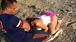 Tief rein - banging doggystyle on the beach with wild teens