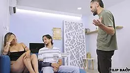 I discovered my hotwife wife looking at Leyton's cock pics, so I called him for a threesome with her.