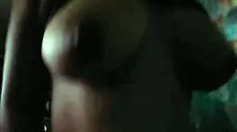 Big natural TITS RIDING cowgirl with MOANING while watching TV to avoid neighbors hearing single MOM FUCKING!