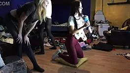 Hot petite 18+ tight pussy sexy girls do a try on haul for sexy lingerie and thongs but it turns into a porn party