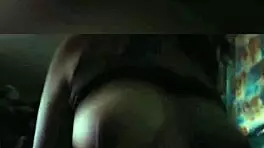 Big natural TITS RIDING cowgirl with MOANING while watching TV to avoid neighbors hearing single MOM FUCKING!