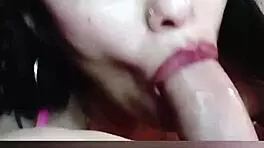 Horny Colombian girl intensely deep throats cock, cum on her ass!