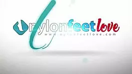 Teen ballerina teases with feet in stockings and pantyhose