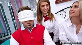 Blonde Students Ride Big Cocks In Hardcore Foursome Cumshot