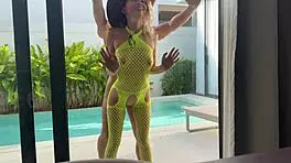 skinny blonde rides in cowgirl