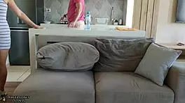 Double Blowjob Turns Wild With Girlfriend and Stepdad