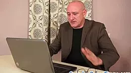 highheeled teen 18+ bent over for deep doggystyle by grandpa