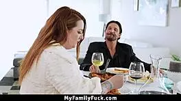 Hot Little Stepdaughter Sucking Stepdads Cock Under Table - Myfamilyfuck