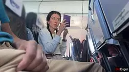 Public airplane dick flash gets me cumming in two minutes, huge cock exposed 😏