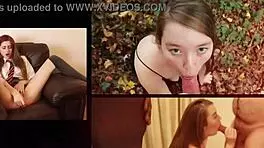 chubby british teen in lingerie rims a guy in the bedroom, ending with cum in mouth