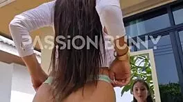 Choosing panties in public! Can you help me, neighbor?