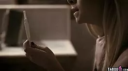 the stepmom milf says to her teen stepdaughter, 'let's have outdoor lesbian sex, blonde.'