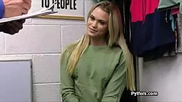 Blonde teen thief strips in office after burglary