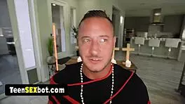 three sexy nuns get fucked by lucky guy