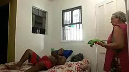 maid catches boss masturbating and offers silent deal for secret fun