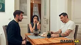 Hey, small 18+-titted brunette, cheating on your bf next door?