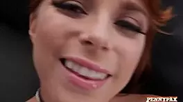 Penny pax says, 'I'm a dirty whore pleasing two cocks in lingerie'