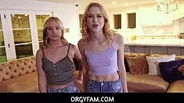 Cute Stepsis Chloe Cherry and Gwen Vicious Fucked by Horny Stepbrother!