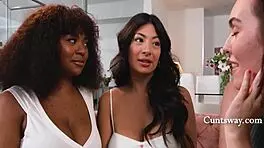 straight girl seduction technique with freya parker avery jane cami strella in interracial lesbian scissoring
