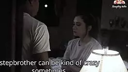 Step sister opens legs wide for step brother teasingly