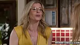 I, Cory Chase, can't resist punishing my stepdaughter Myra with moans and kisses, leading to hot lesbian sex.