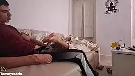 Intense footjob from Apolonia La Piedra, first time amateurs cum on feet