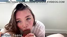 British Teen in Polo Shirt Performs Oral