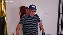 blonde teen sucks cock before doggystyle sofa fucking