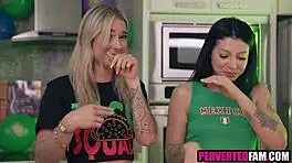 Stepbrother and Stepsister Threesome on Cinco de Mayo