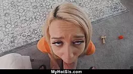 Step brother learns stepsister is good at blowjobs