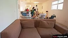 Oh No Coworker Catches Hot Latina Cleaner In Sneaky Sex