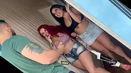 delivery guy fixes tv and gets to fuck the hot argentinian and brazilian girls 😏