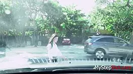 Step Dad Lifts Up Teen Skirt After Jasmine Vega