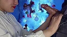 Experience The First Christmas Deep Throat Blowjob!