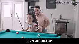 Usingher4k- teen free used on a pool table- freya von doom
