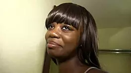 petite chocolate girl gets clothes ripped while sucking monster cock