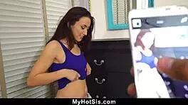 stepbrother fucks stepsister's tight pussy and she swallows his load